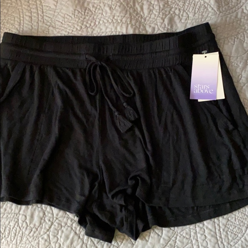 Black cotton shorts